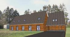 Avant projet vue en 3d de la maison bois