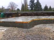 Vue d'ensemble du vide sanitaire avant pose de l'ossature bois Coulage de la dalle beton pour maison ossature bois