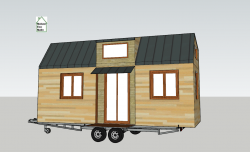 Plan de façade en 3D tiny house modèle Éva
