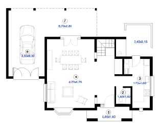 Plan de maison metal marina duplex rdc