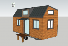 Plan en 3D tiny house modèle Éva Plan en 3D tiny house modèle Éva
