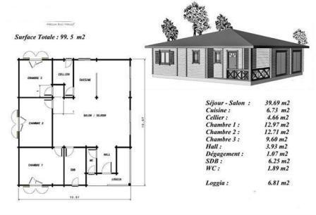 Plan maison bois acajou