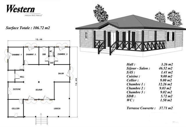 Plan maison bois bouleau