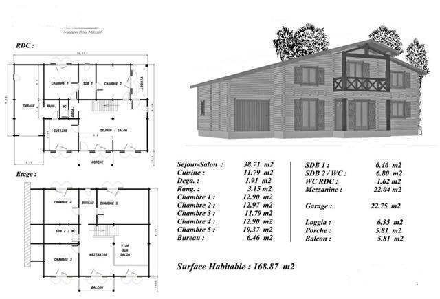 Plan maison bois cedre