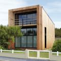 Maison ossature bois toit plat moderne