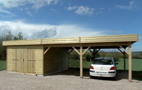 Garage toit plat en ossature bois