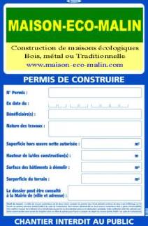 Panneau permis de construire