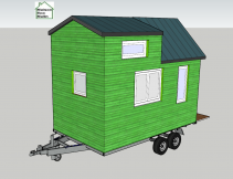 Plan de tiny house modèle Etudiant en vert
