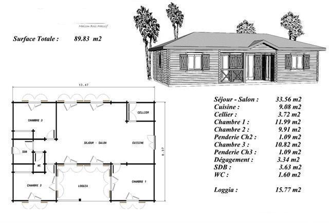 plan maison 63m2