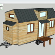 Vue en 3d de plan tiny house modele eva